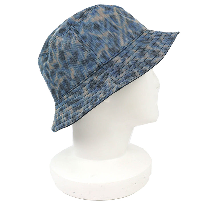Pristine DIOR Parley hat Leopard Pattern Bucket Hat Blue mens M 293C906D5547