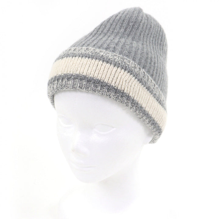 Excellent DIOR Knit cap 05DWI714I007 logo cable knit gray wool mens
