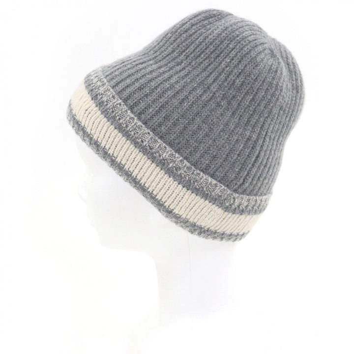 Excellent DIOR Knit cap 05DWI714I007 logo cable knit gray wool mens