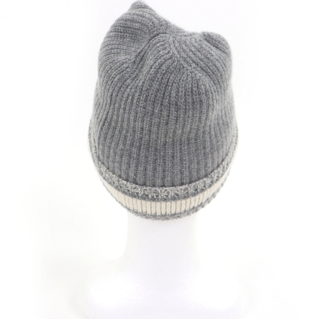 Excellent DIOR Knit cap 05DWI714I007 logo cable knit gray wool mens