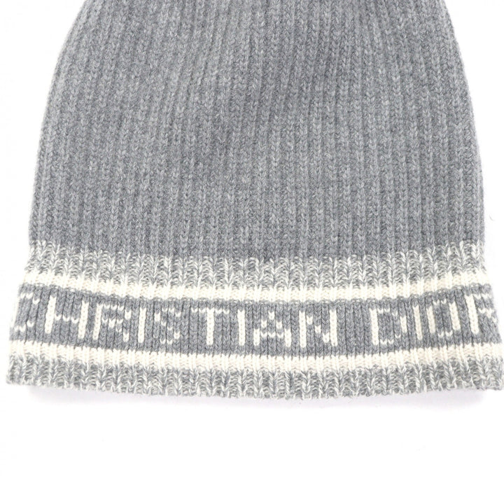 Excellent DIOR Knit cap 05DWI714I007 logo cable knit gray wool mens