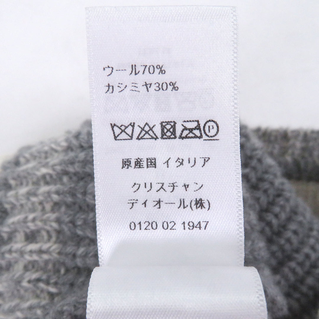 Excellent DIOR Knit cap 05DWI714I007 logo cable knit gray wool mens