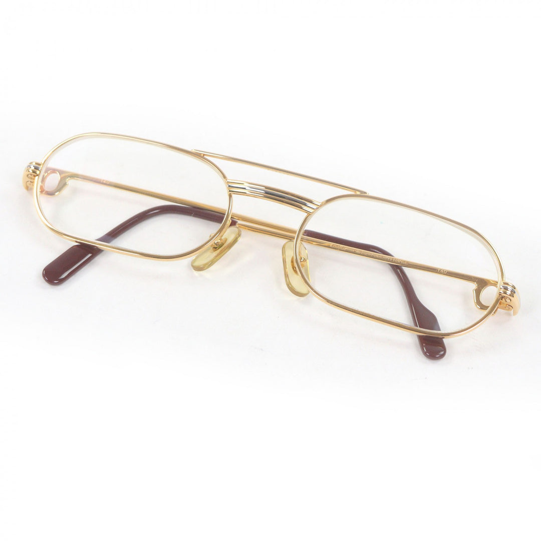 Great Cartier Glasses Two-bridge Trinity Oval gold mens
