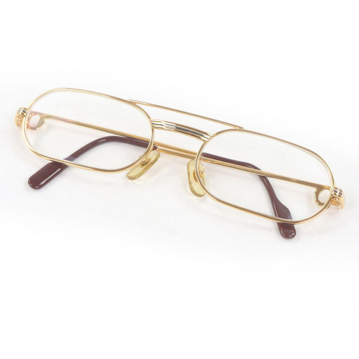 Great Cartier Glasses Two-bridge Trinity Oval gold mens