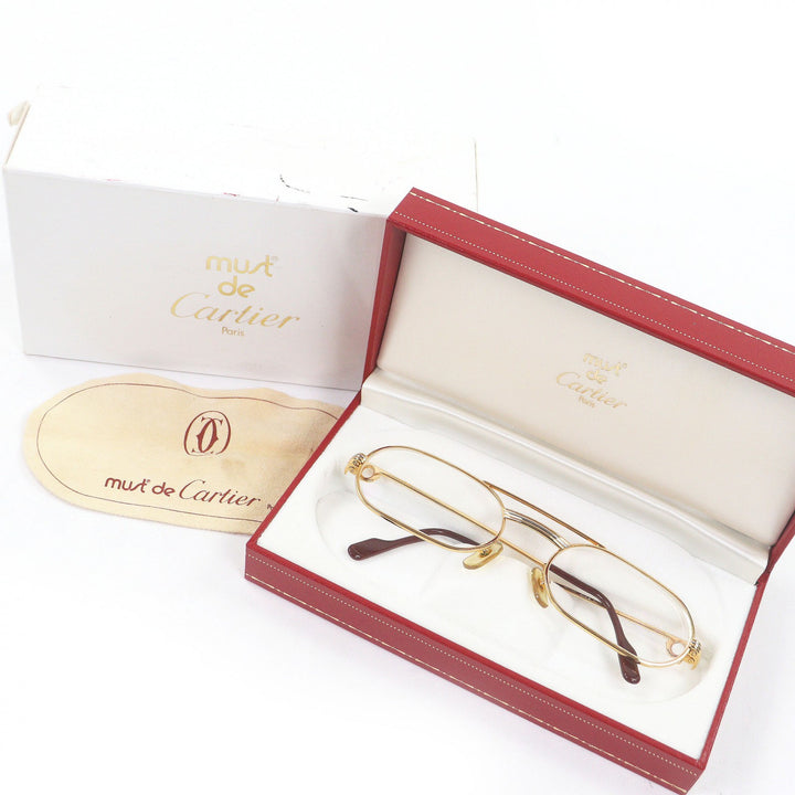 Great Cartier Glasses Two-bridge Trinity Oval gold mens