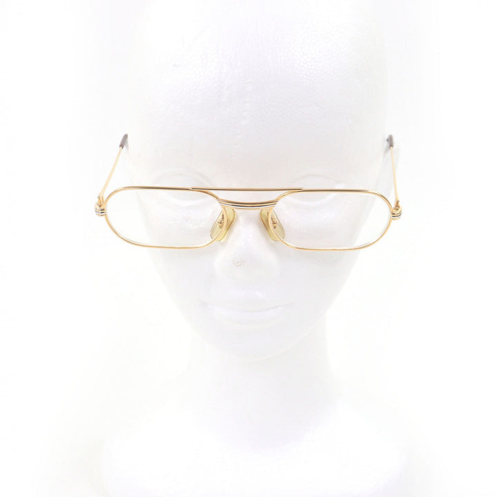 Great Cartier Glasses Two-bridge Trinity Oval gold mens