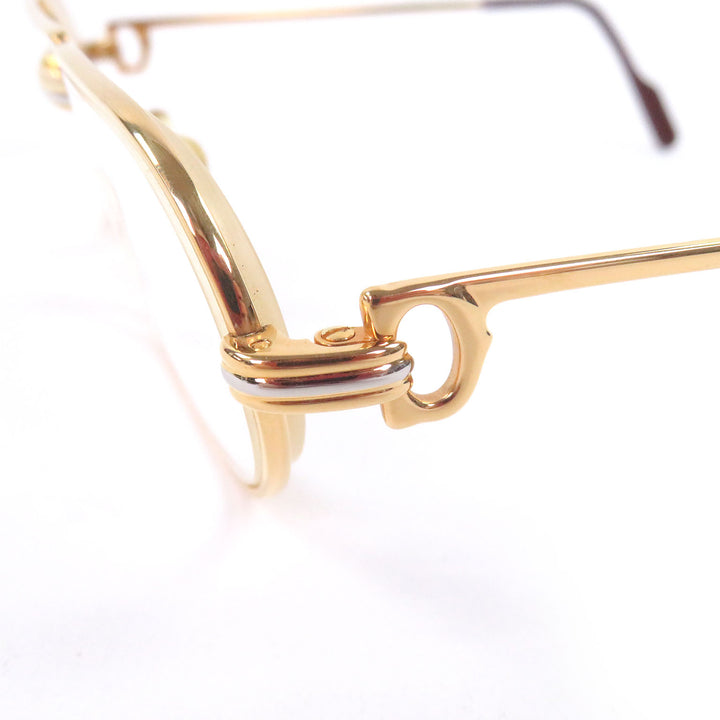 Great Cartier Glasses Two-bridge Trinity Oval gold mens