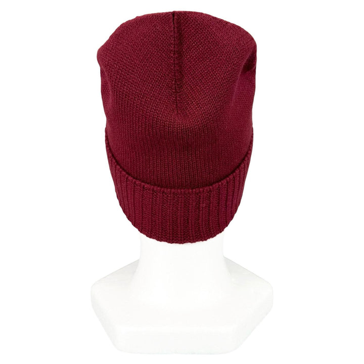 Excellent HERMES Knit cap Serie Beanie Knit Hat Bordeaux cashmere Women M