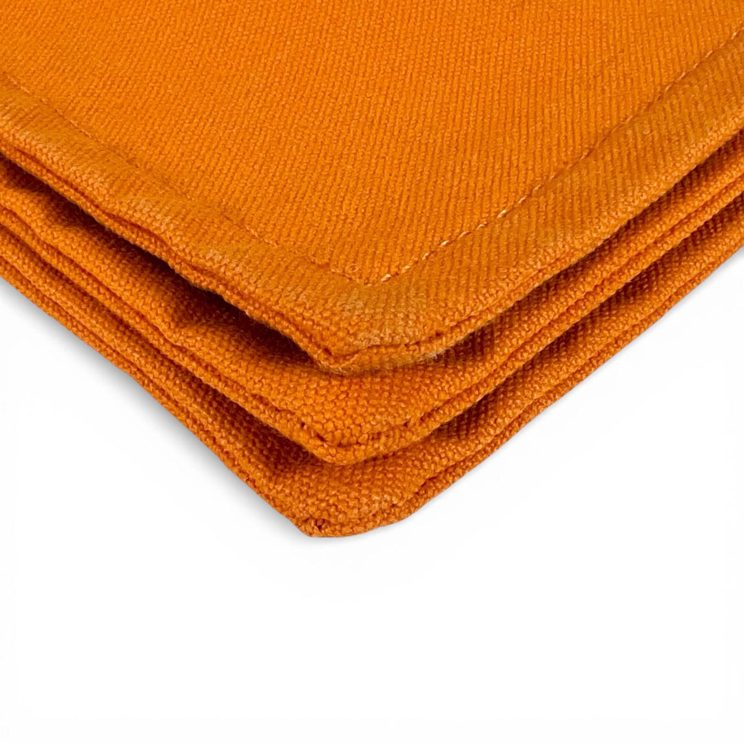 Excellent HERMES Pouch Bora Bora H logo 3-piece set Orange cotton Women
