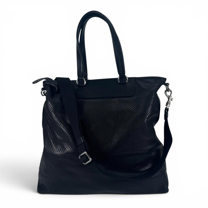 Great BALLY Shoulder Bag OTHAMAR-LG Perforated Stripe 2-Way Tote Bag black mens