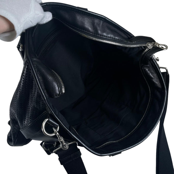 Great BALLY Shoulder Bag OTHAMAR-LG Perforated Stripe 2-Way Tote Bag black mens