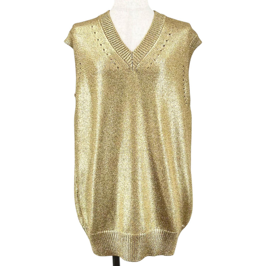 Excellent JUNYA WATANABE COMME des GARCONS Best V-neck knit gold polyester