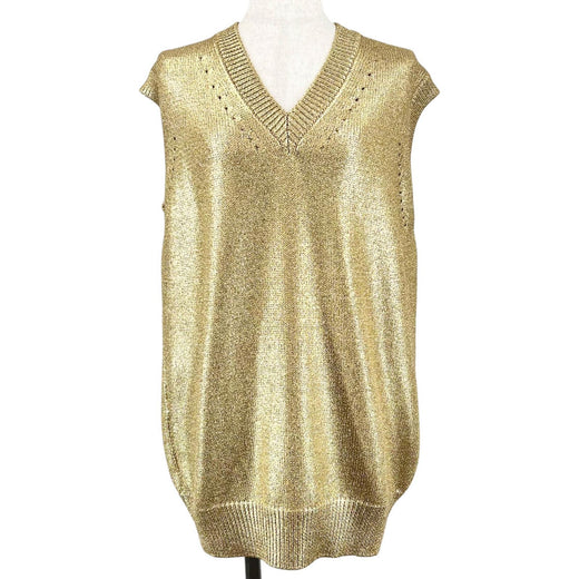 Excellent JUNYA WATANABE COMME des GARCONS Best V-neck knit gold polyester