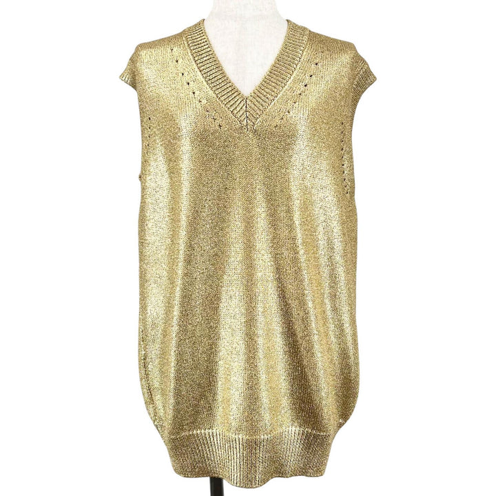 Excellent JUNYA WATANABE COMME des GARCONS Best V-neck knit gold polyester
