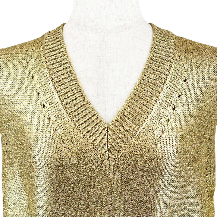 Excellent JUNYA WATANABE COMME des GARCONS Best V-neck knit gold polyester