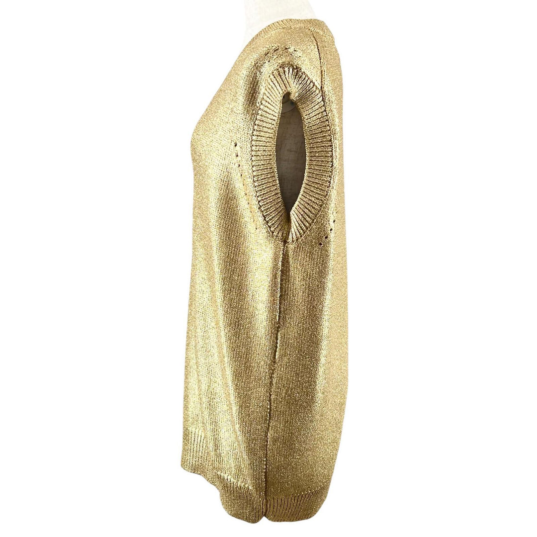 Excellent JUNYA WATANABE COMME des GARCONS Best V-neck knit gold polyester