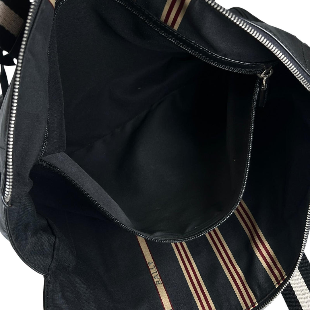Great BALLY Briefcase Tigan Genuine Leather Two-Tone Stripe Trainspotting