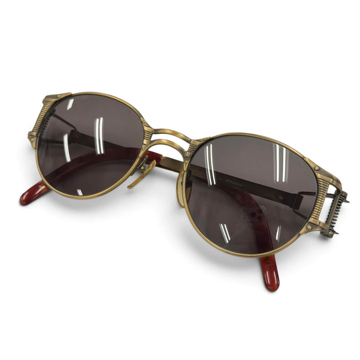 Great JEAN-PAUL GAULTIER sunglasses spring frame antique gold Women 56-5105