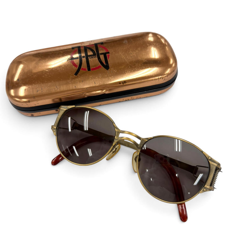 Great JEAN-PAUL GAULTIER sunglasses spring frame antique gold Women 56-5105