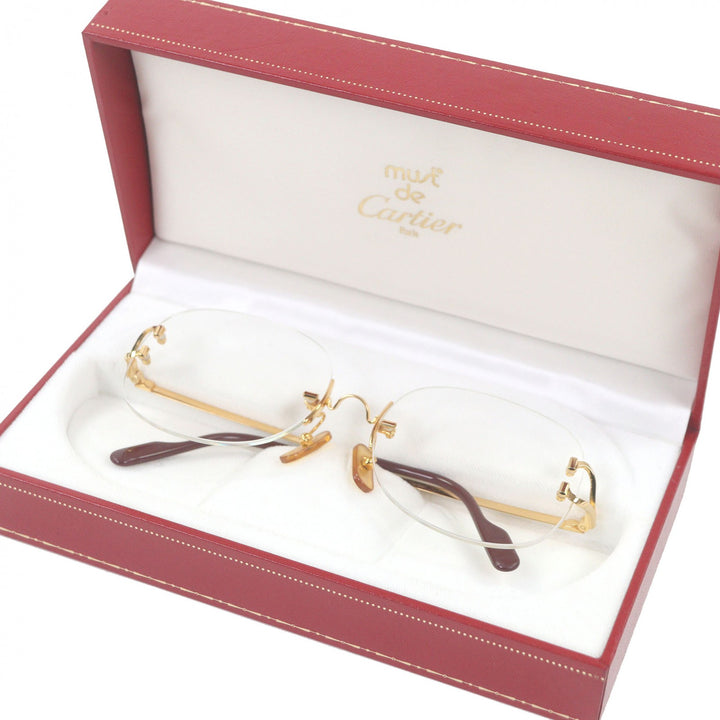 Great Cartier Glasses 2C Decor Two-Point Rimless gold mens