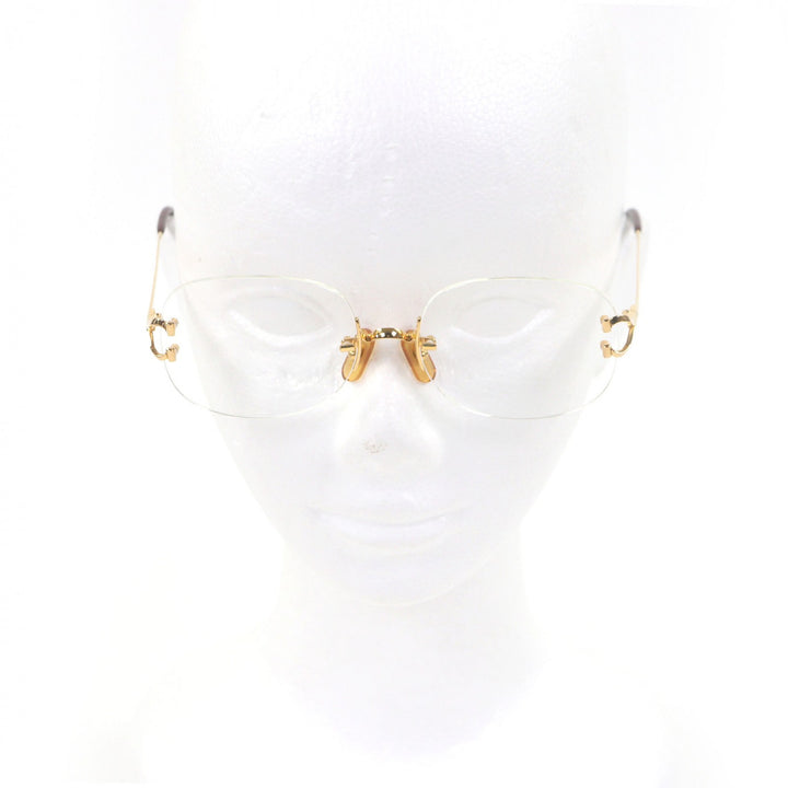 Great Cartier Glasses 2C Decor Two-Point Rimless gold mens