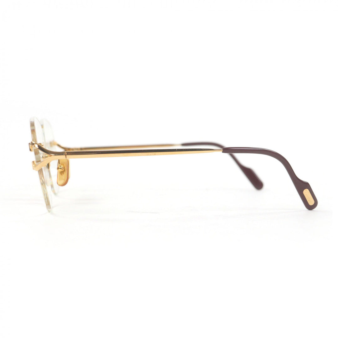 Great Cartier Glasses 2C Decor Two-Point Rimless gold mens