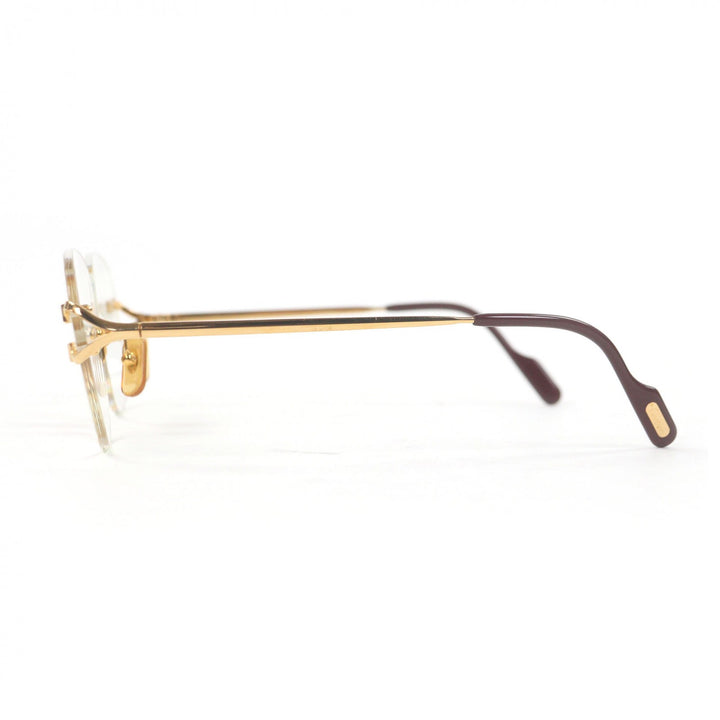 Great Cartier Glasses 2C Decor Two-Point Rimless gold mens