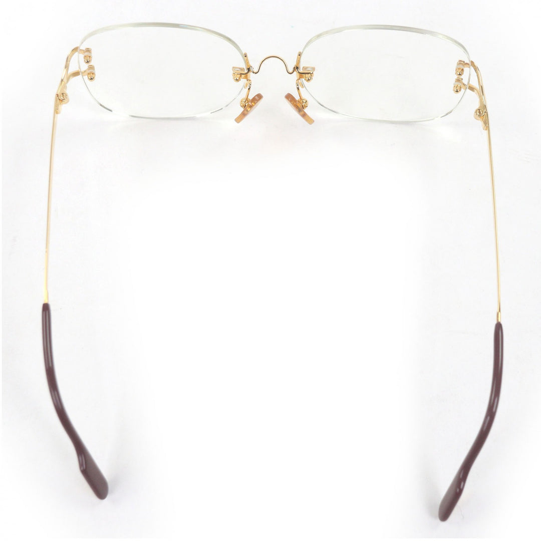 Great Cartier Glasses 2C Decor Two-Point Rimless gold mens