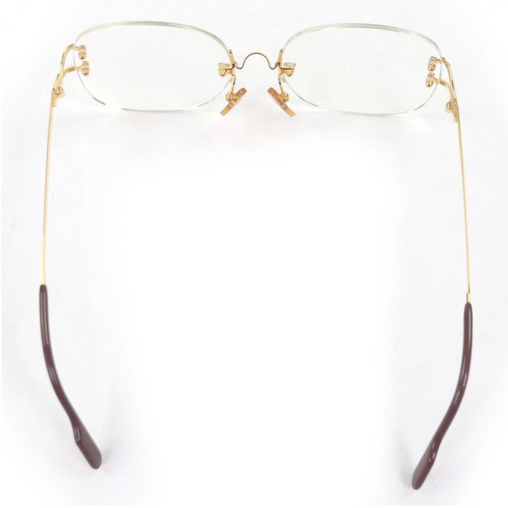 Great Cartier Glasses 2C Decor Two-Point Rimless gold mens