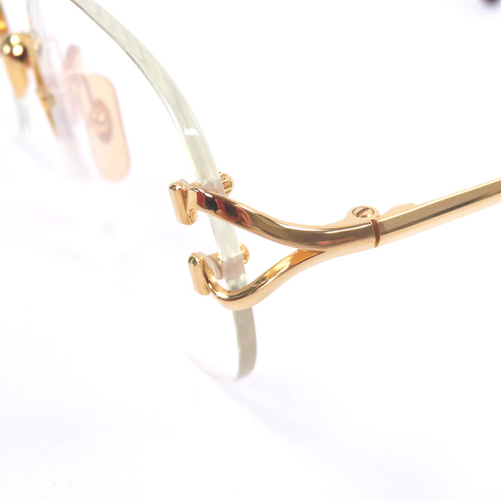 Great Cartier Glasses 2C Decor Two-Point Rimless gold mens