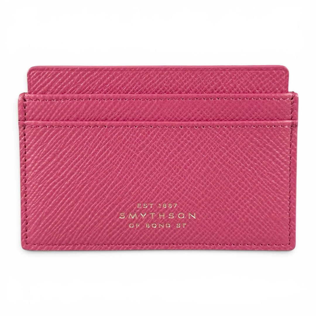 Pristine SMYTHSON Card Case PANAMA FLAT CARD HOLDER Logo-engraved business