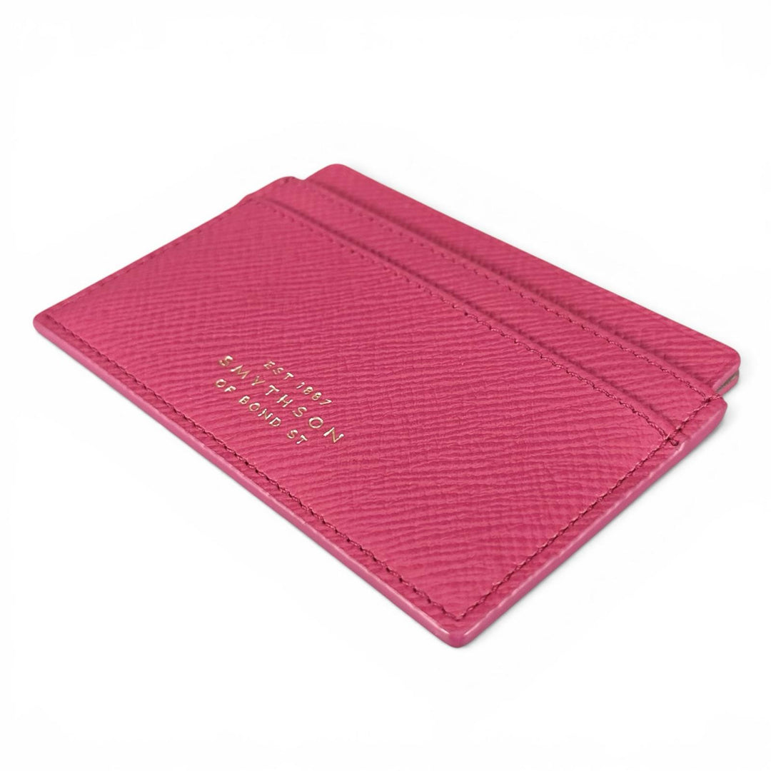 Pristine SMYTHSON Card Case PANAMA FLAT CARD HOLDER Logo-engraved business