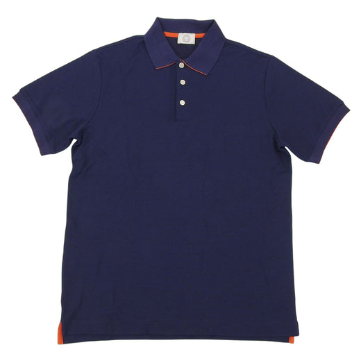 Pristine HERMES Short sleeve polo shirt Navy cotton mens M