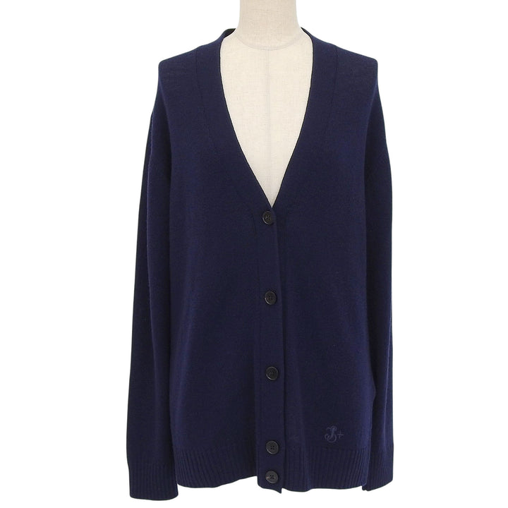 Excellent JIL SANDER+ cardigan Navy wool Women 32 J40Gold Plated0049