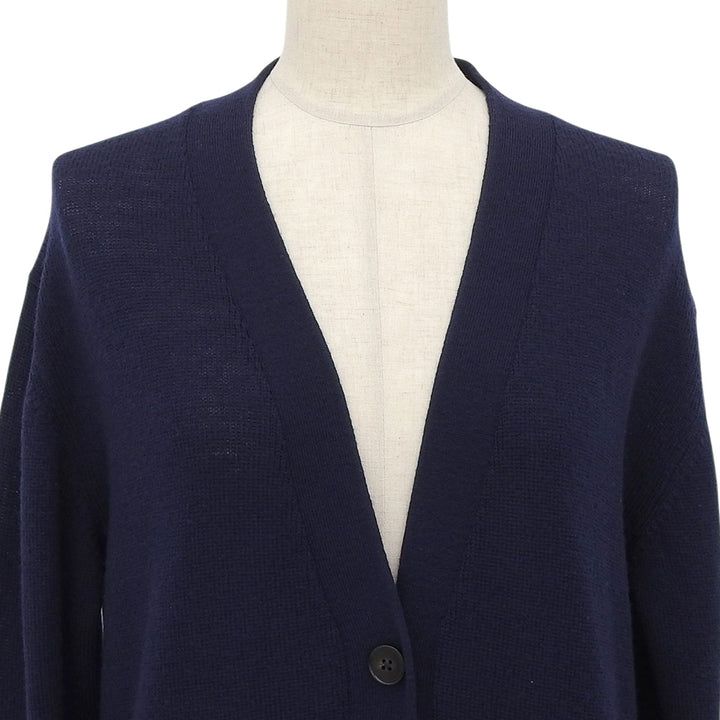 Excellent JIL SANDER+ cardigan Navy wool Women 32 J40Gold Plated0049