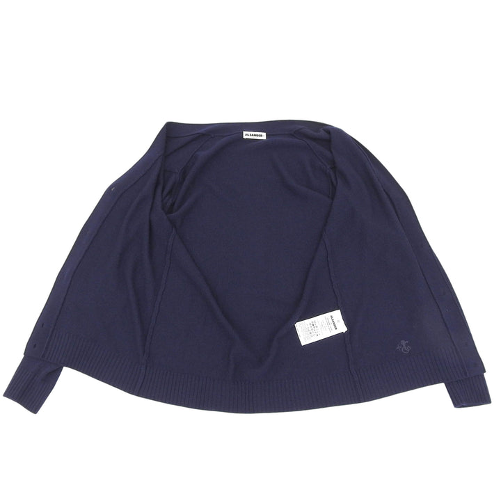 Excellent JIL SANDER+ cardigan Navy wool Women 32 J40Gold Plated0049
