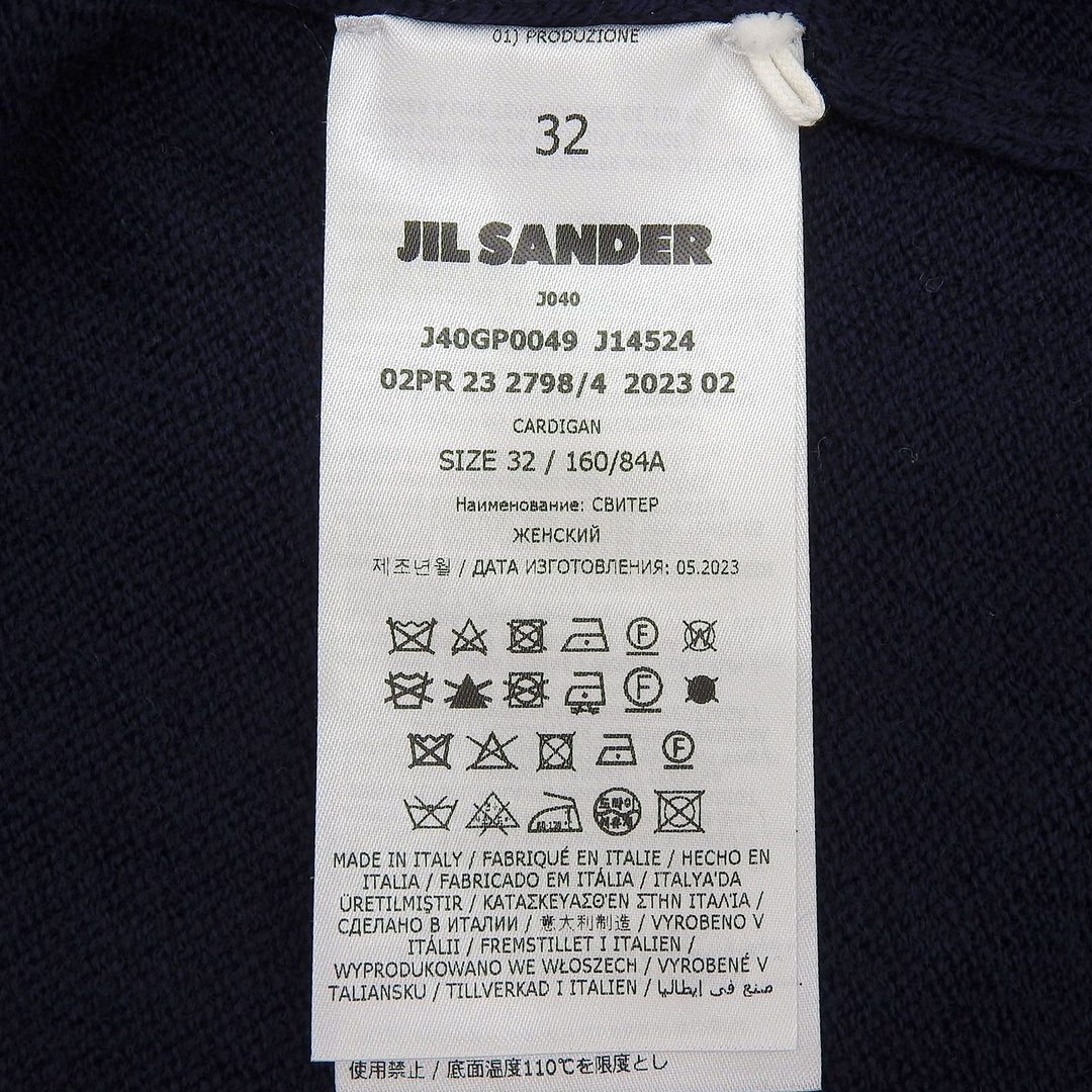 Excellent JIL SANDER+ cardigan Navy wool Women 32 J40Gold Plated0049