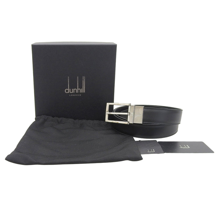 Pristine Dunhill belt Reversible pin buckle leather black leather mens