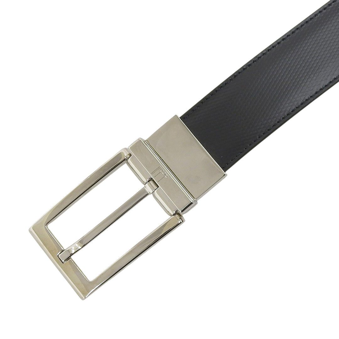 Pristine Dunhill belt Reversible pin buckle leather black leather mens