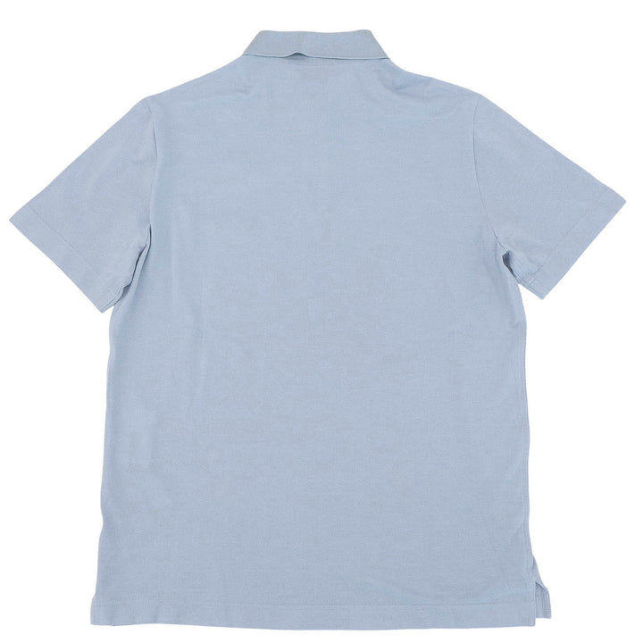 Pristine HERMES Short sleeve polo shirt Light blue cotton mens L
