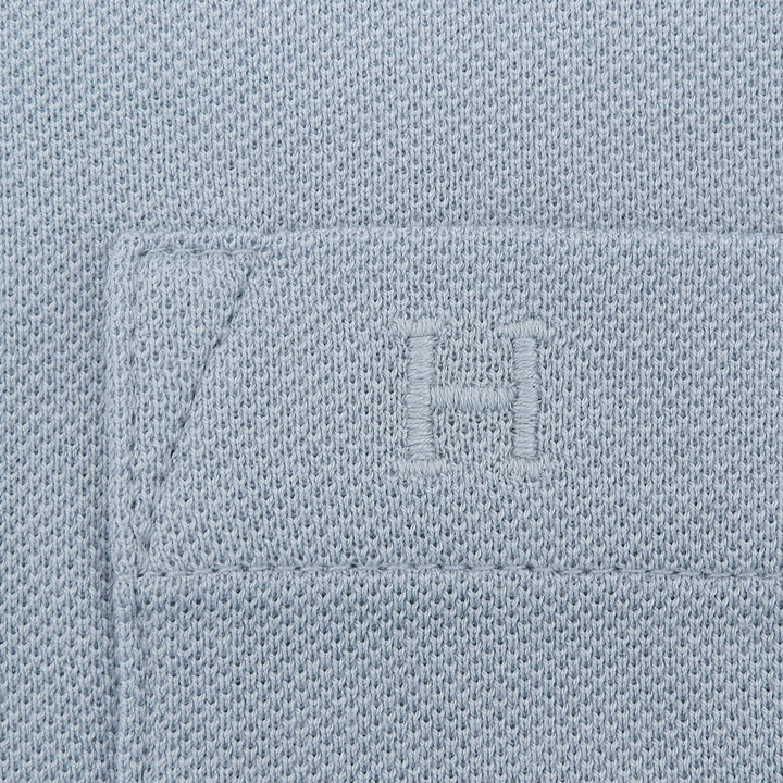 Pristine HERMES Short sleeve polo shirt Light blue cotton mens L