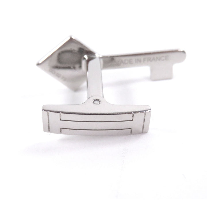Great HERMES Cufflinks cufflinks CREH logo key motif Silver mens
