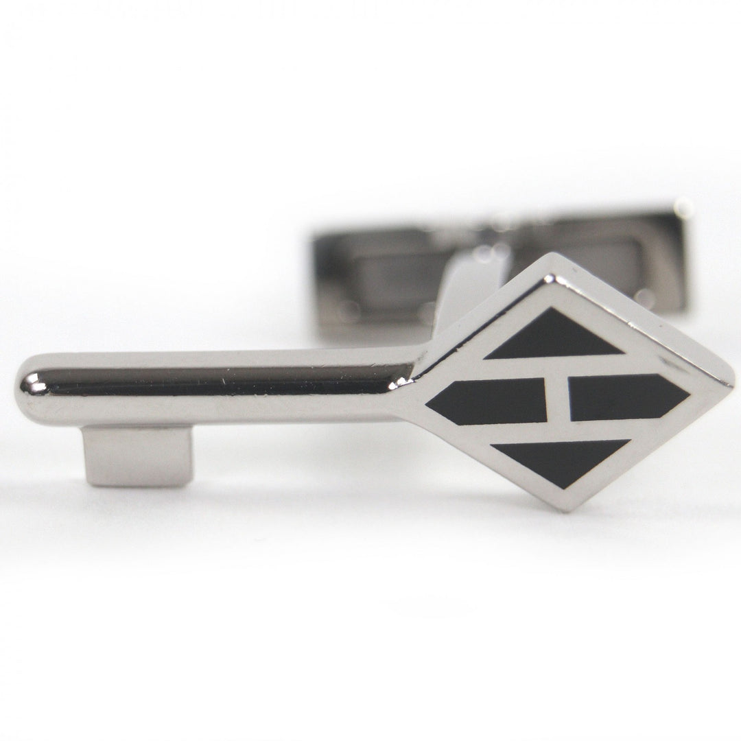 Great HERMES Cufflinks cufflinks CREH logo key motif Silver mens
