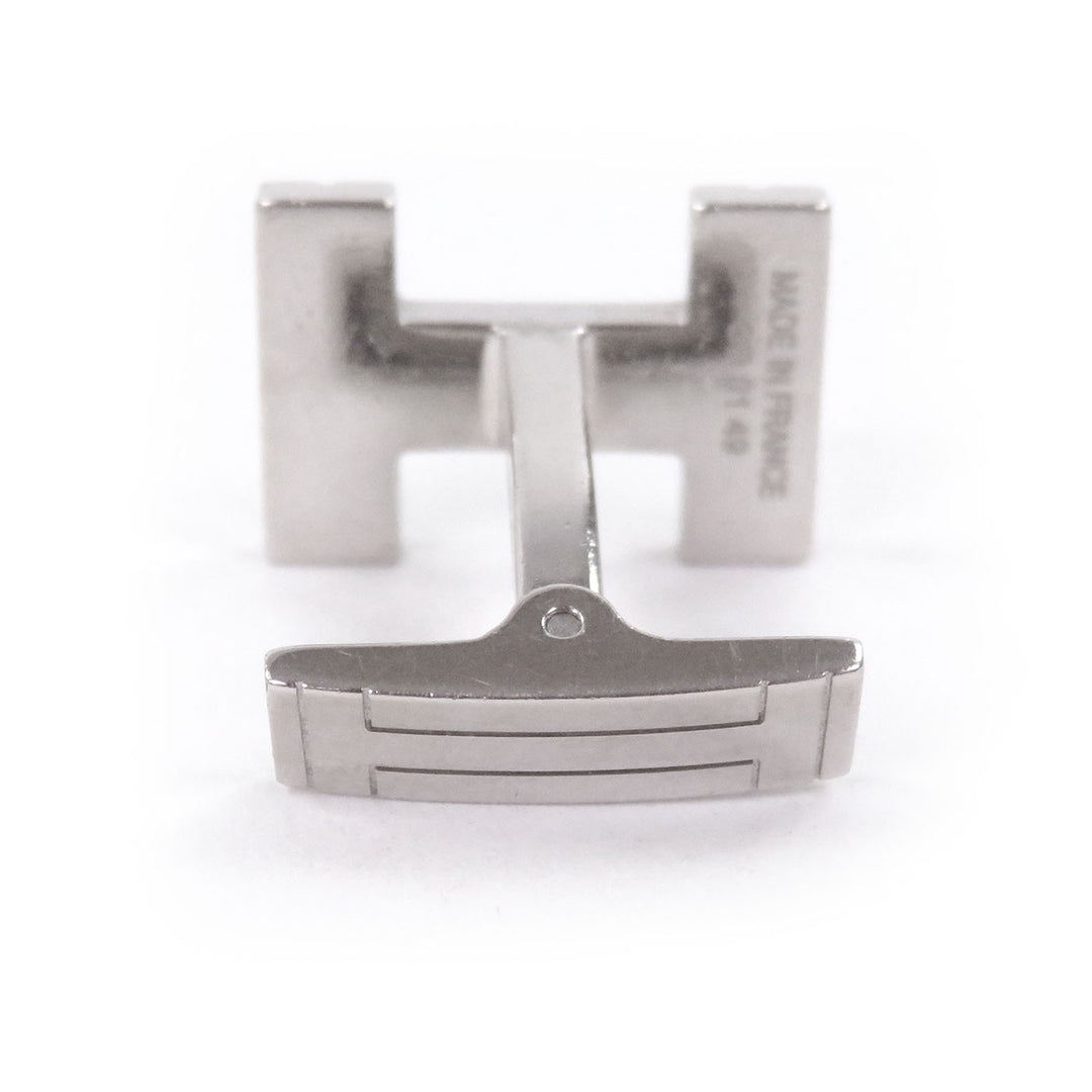 Great HERMES Cufflinks cufflinks H logo Silver mens