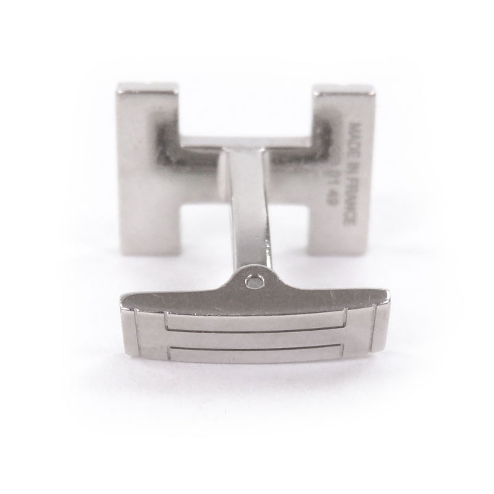 Great HERMES Cufflinks cufflinks H logo Silver mens