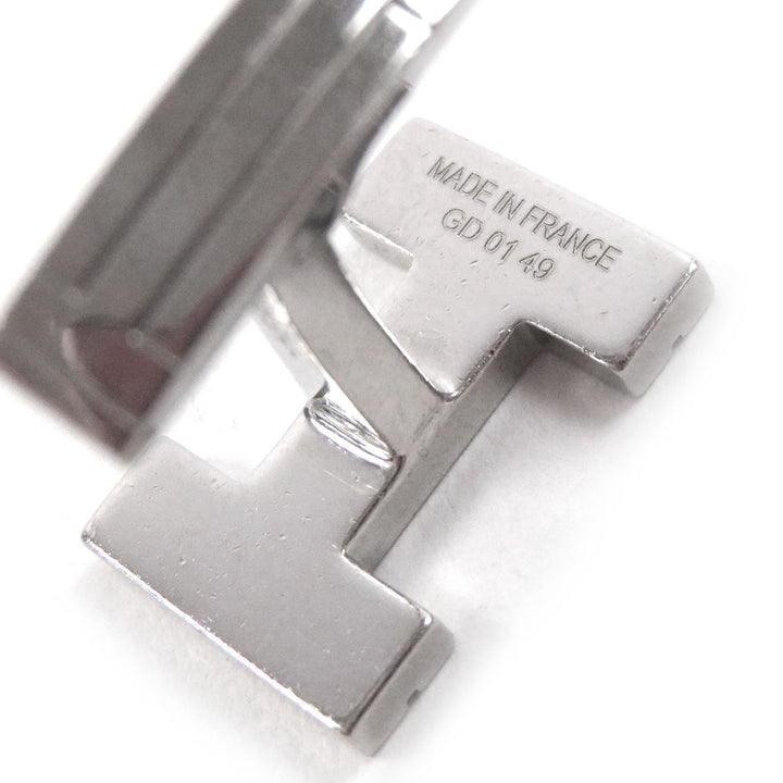 Great HERMES Cufflinks cufflinks H logo Silver mens