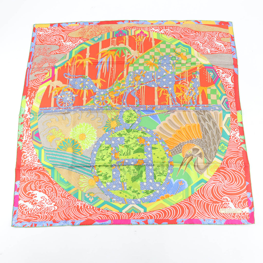 Pristine HERMES scarf EX LIBRIS EN KIMONOS Kimono Ex Libris silk Women