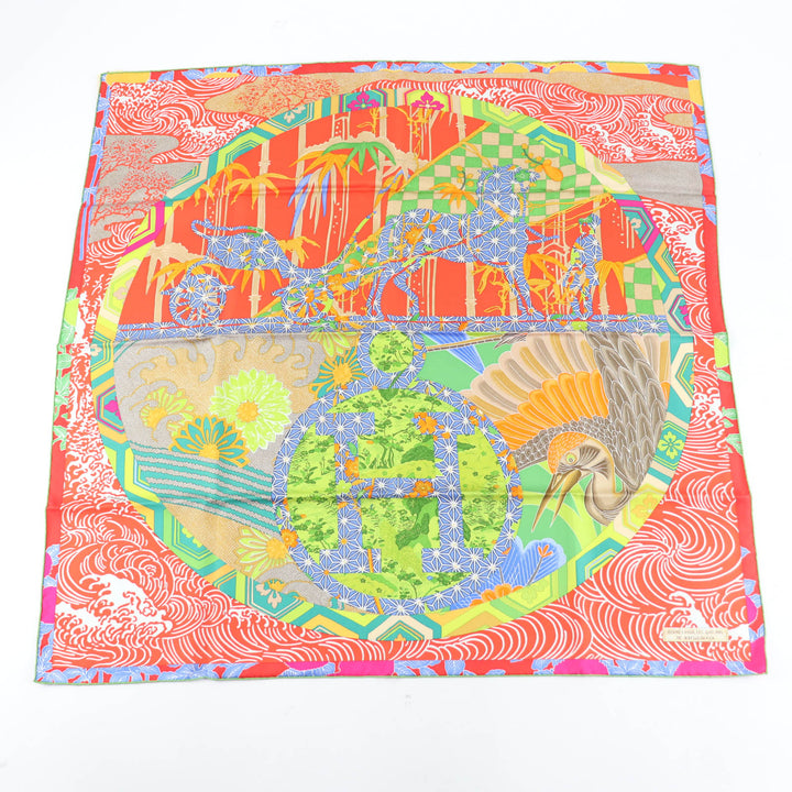Pristine HERMES scarf EX LIBRIS EN KIMONOS Kimono Ex Libris silk Women