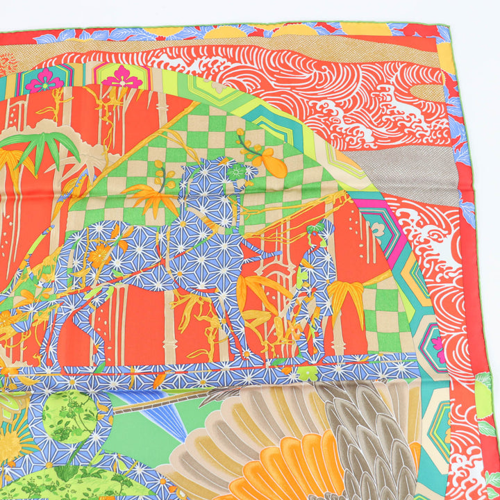 Pristine HERMES scarf EX LIBRIS EN KIMONOS Kimono Ex Libris silk Women