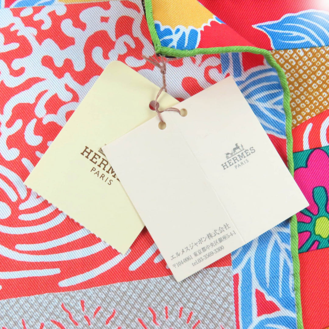 Pristine HERMES scarf EX LIBRIS EN KIMONOS Kimono Ex Libris silk Women